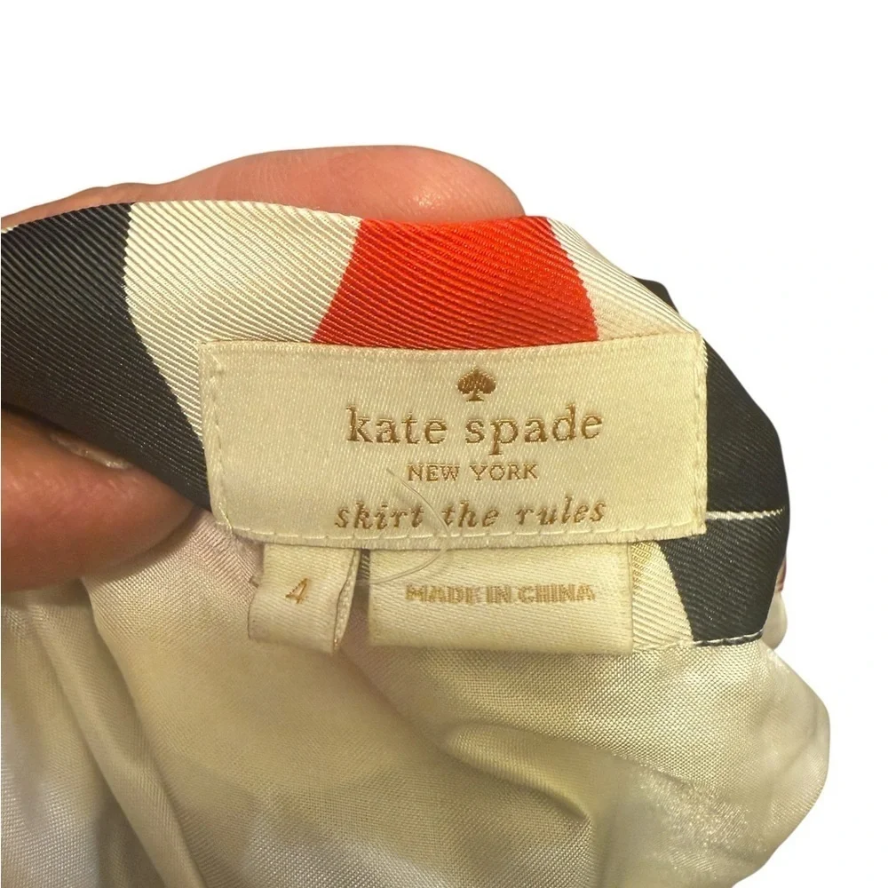 Kate Spade Red and Cream A-Line Skirt